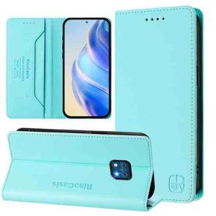 For Nokia XR20 RC01 Dual-Folded Magnetic Suction RFID Leather Phone Case(Mint Green)