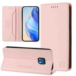 For Nokia XR20 RC01 Dual-Folded Magnetic Suction RFID Leather Phone Case(Pink)