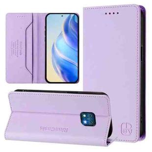 For Nokia XR20 RC01 Dual-Folded Magnetic Suction RFID Leather Phone Case(Light Purple)
