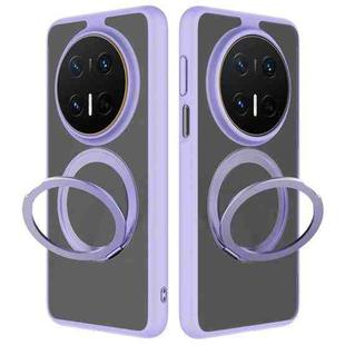 For Huawei Mate 70 Pro / 70 Pro+ Frosted 360 Degree Rotating Holder Phone Case(Purple)