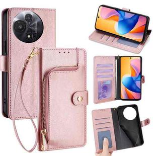 For TCL 60R 5G Zipper Bag Leather Phone Case(Rose Gold)