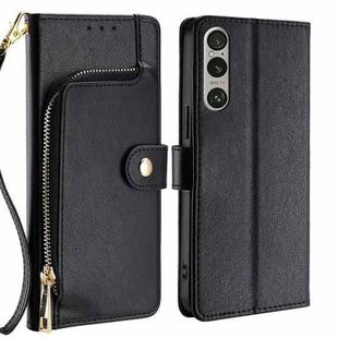 For Sony Xperia 1 VI Zipper Bag Leather Phone Case(Black)