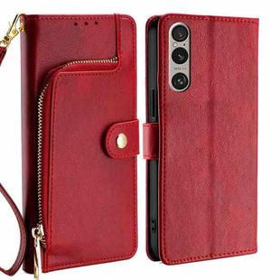 For Sony Xperia 1 VI Zipper Bag Leather Phone Case(Red)