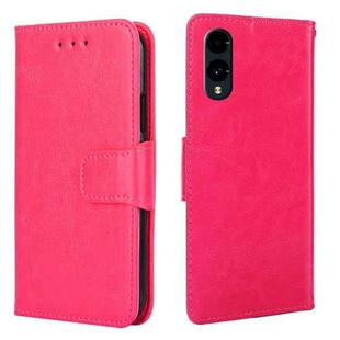 For Fujitsu Arrows We2 Crystal Texture Leather Phone Case(Rose Red)