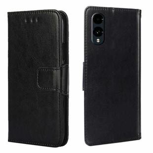 For Fujitsu Arrows We2 Crystal Texture Leather Phone Case(Black)