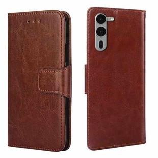 For Fujitsu Arrows We2 Plus Crystal Texture Leather Phone Case(Brown)