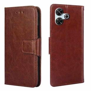 For Redmi 13 4G Crystal Texture Leather Phone Case(Brown)