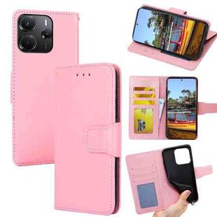 For Redmi Note 14 4G 164.84mm Crystal Texture Leather Phone Case(Pink)