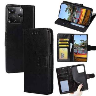 For Redmi Note 14 4G 164.84mm Crystal Texture Leather Phone Case(Black)