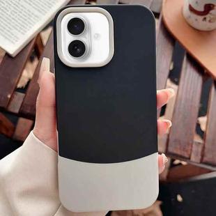 For iPhone 16 Plus Color Contrast 2 in 1 Skin Feel PC Hybrid TPU Phone Case(Black+Grey)