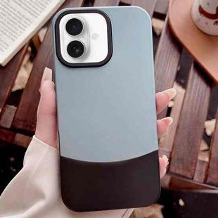 For iPhone 16 Plus Color Contrast 2 in 1 Skin Feel PC Hybrid TPU Phone Case(Blue+Black)