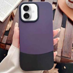 For iPhone 16 Color Contrast 2 in 1 Skin Feel PC Hybrid TPU Phone Case(Purple+Black)