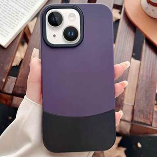 For iPhone 15 Color Contrast 2 in 1 Skin Feel PC Hybrid TPU Phone Case(Purple+Black)