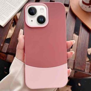 For iPhone 13 Color Contrast 2 in 1 Skin Feel PC Hybrid TPU Phone Case(Rose Red+Pink)