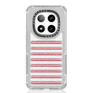 For Redmi Note 14 Pro+ 5G Capsule Glitter TPU Hybrid PC Airbag Phone Case(Red)
