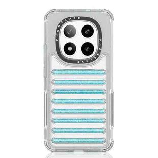 For Redmi Note 14 Pro+ 5G Capsule Glitter TPU Hybrid PC Airbag Phone Case(Blue)