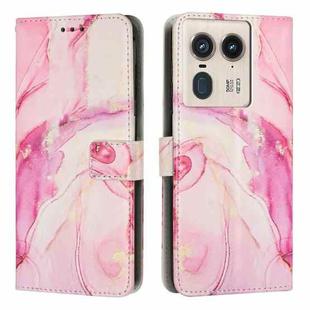 For Motorola Edge 50 Ultra Painted Marble Pattern Leather Phone Case(Rose Gold)