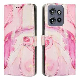 For Motorola Moto S50 5G / Edge 50 Neo Painted Marble Pattern Leather Phone Case(Rose Gold)