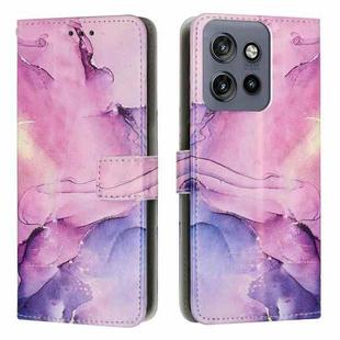 For Motorola Moto S50 5G / Edge 50 Neo Painted Marble Pattern Leather Phone Case(Purple)