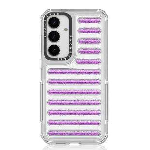 For Samsung Galaxy S25+ 5G Capsule Glitter TPU Hybrid PC Airbag Phone Case(Purple)