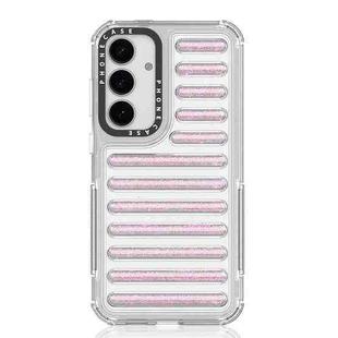 For Samsung Galaxy S25+ 5G Capsule Glitter TPU Hybrid PC Airbag Phone Case(Pink)