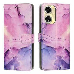 For OPPO A59 5G Global Painted Marble Pattern Leather Phone Case(Purple)