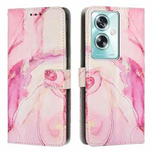 For OPPO A79 5G Global Painted Marble Pattern Leather Phone Case(Rose Gold)