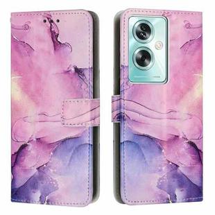 For OPPO A79 5G Global Painted Marble Pattern Leather Phone Case(Purple)