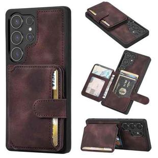 For Samsung Galaxy S25 Ultra 5G Skin Feel Dream RFID Anti-theft PU Card Bag Phone Case(Coffee)