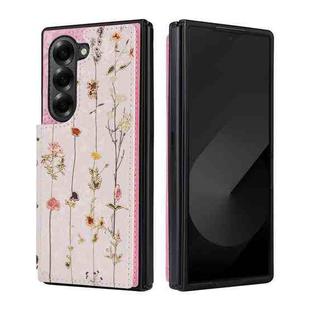 For Samsung Galaxy Z Fold6 Printed Double Buckle RFID Anti-theft Phone Case(Dried Flower World)