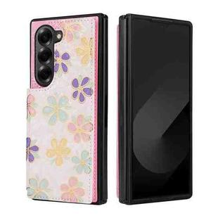 For Samsung Galaxy Z Fold6 Printed Double Buckle RFID Anti-theft Phone Case(Blossoming Flowers)