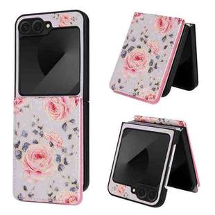 For Samsung Galaxy Z Flip6 Printed Double Buckle RFID Anti-theft Phone Case(Pastoral Rose)