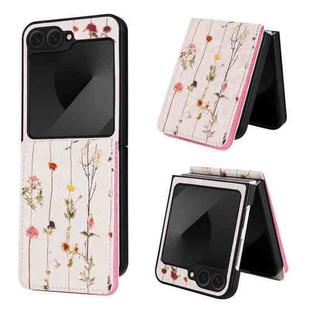 For Samsung Galaxy Z Flip6 Printed Double Buckle RFID Anti-theft Phone Case(Dried Flower World)