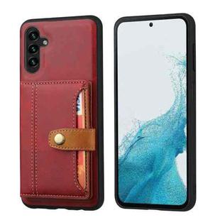 For Samsung Galaxy S25 5G Calfskin Card Slot TPU Hybrid PU Phone Case(Red)