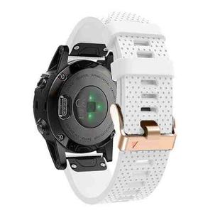 For Garmin 20mm Spotted Rose Gold Buckle Silicone Quick Release Watch Band(White)