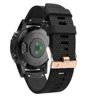 For Garmin 20mm Spotted Rose Gold Buckle Silicone Quick Release Watch Band(Black)