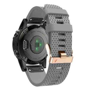 For Garmin 20mm Spotted Rose Gold Buckle Silicone Quick Release Watch Band(Grey)