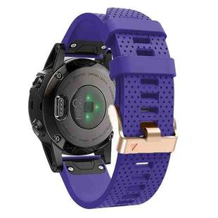 For Garmin 20mm Spotted Rose Gold Buckle Silicone Quick Release Watch Band(Purple)