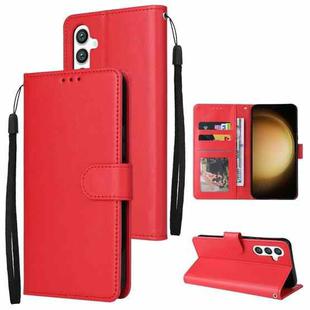 For Samsung Galaxy S25+ 5G 3-Card Slots Multifunctional Leather Phone Case(Red)
