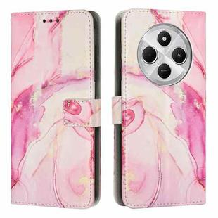 For Xiaomi Poco C75 Painted Marble Pattern Leather Phone Case(Rose Gold)