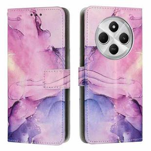 For Xiaomi Poco C75 Painted Marble Pattern Leather Phone Case(Purple)