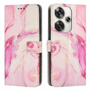 For Xiaomi Poco F6 Painted Marble Pattern Leather Phone Case(Rose Gold)