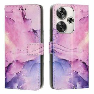 For Xiaomi Poco F6 Painted Marble Pattern Leather Phone Case(Purple)