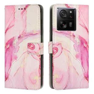 For Xiaomi 13T / 13T Pro Painted Marble Pattern Leather Phone Case(Rose Gold)