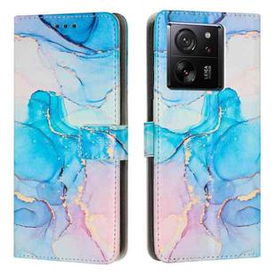 For Xiaomi 13T / 13T Pro Painted Marble Pattern Leather Phone Case(Pink Green)