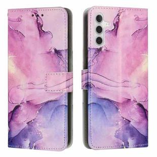 For Samsung Galaxy A55 5G Painted Marble Pattern Leather Phone Case(Purple)