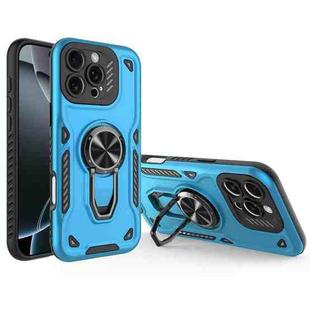 For iPhone 16 Pro Metal Rotating Bracket TPU + PC Magnetic Phone Case(Blue)