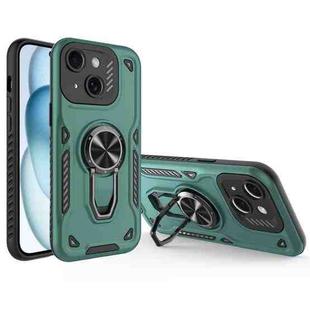 For iPhone 15 Plus Metal Rotating Bracket TPU + PC Magnetic Phone Case(Green)