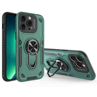 For iPhone 13 Pro Max Metal Rotating Bracket TPU + PC Magnetic Phone Case(Green)