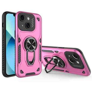 For iPhone 13 Metal Rotating Bracket TPU + PC Magnetic Phone Case(Pink Purple)